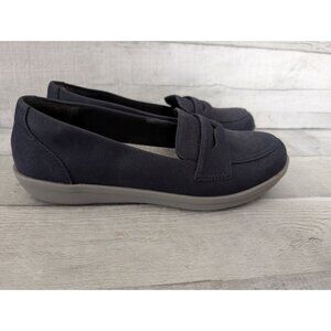 Cloudsteppers By Clarks Womens Slip-On Loafers Navy Blue Size 5M Lightweight